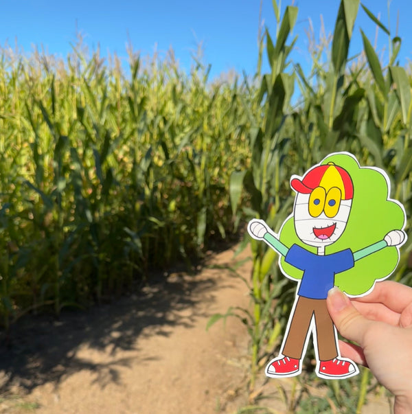Martin goes through a corn maze